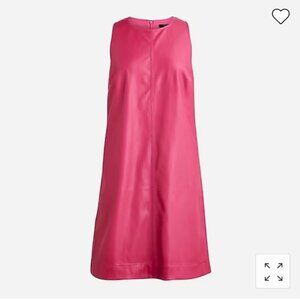 NWT J.Crew Faux Leather Mini Shift Dress Berry Pink Size XS